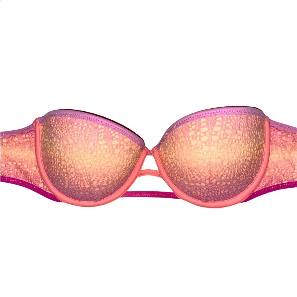 VICTORIA’S SECRET Warm Ombre Lace Strappy Fabulous Bikini Top Size 32D